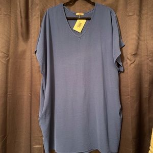 BNWT Jodifl Royal Blue Vneck Pocket Dress, size Large